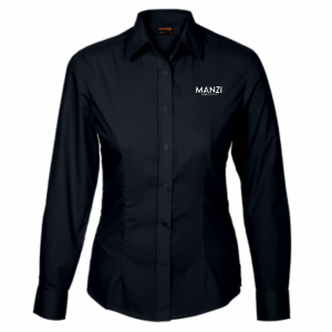 Ladies Basic Poly Cotton Long Sleeve - Black